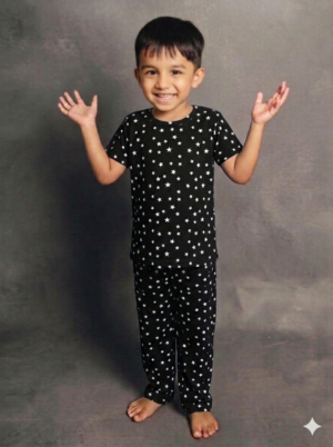 Unisex Co-Ord Pant Set - Black stars