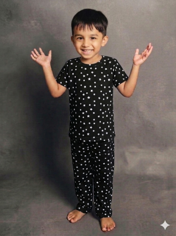 Unisex Co-Ord Pant Set - Black stars