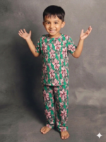 Unisex Co-Ord Pant Set - Green Floral